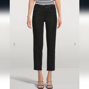 Good American Good Straight Black Crop Jeans